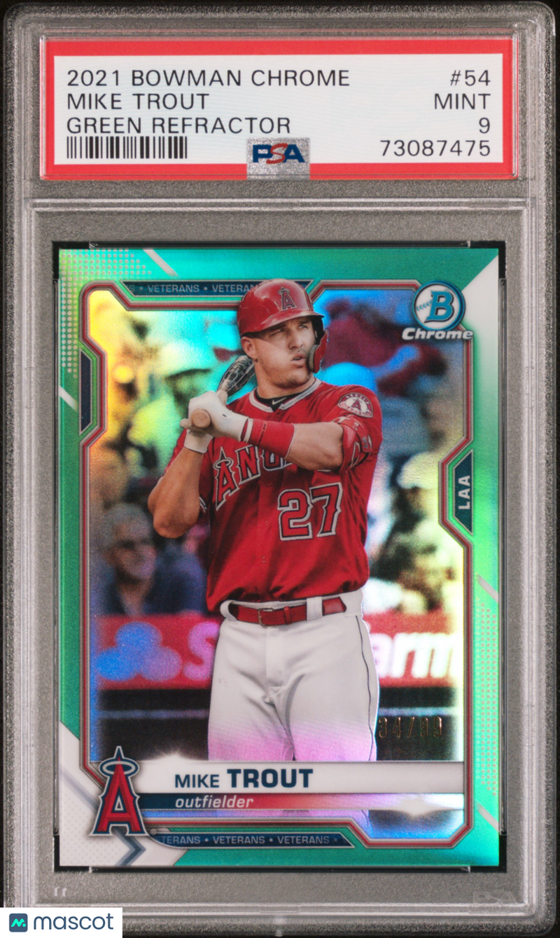 2021 Bowman Chrome Mike Trout Green Refractor