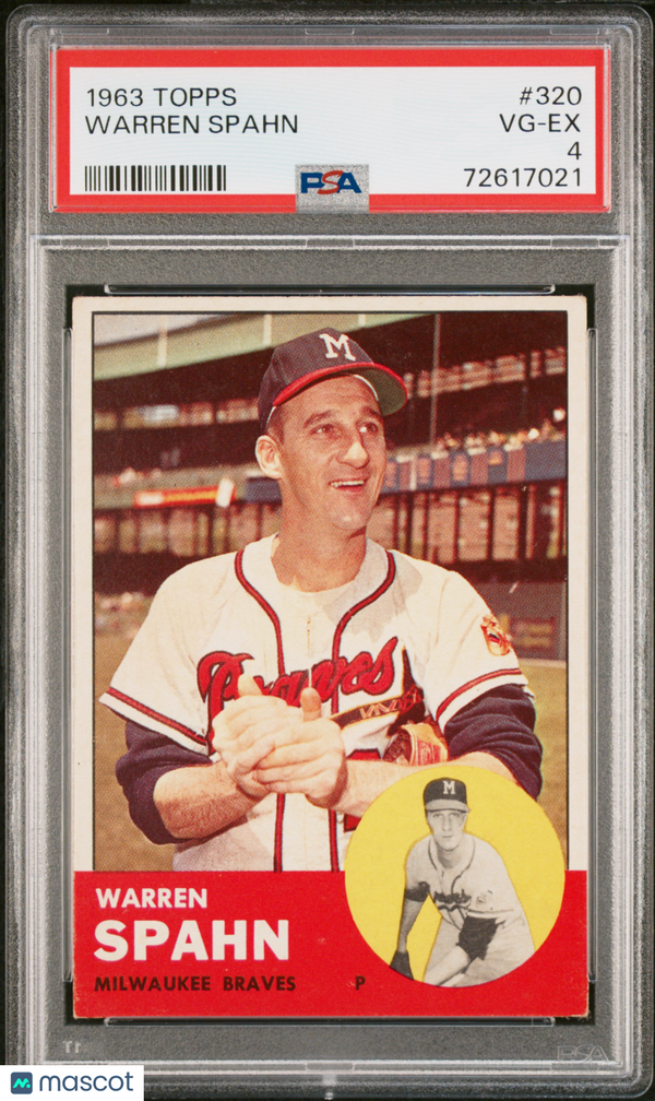 1963 Topps Warren Spahn #320 PSA 4 Baseball