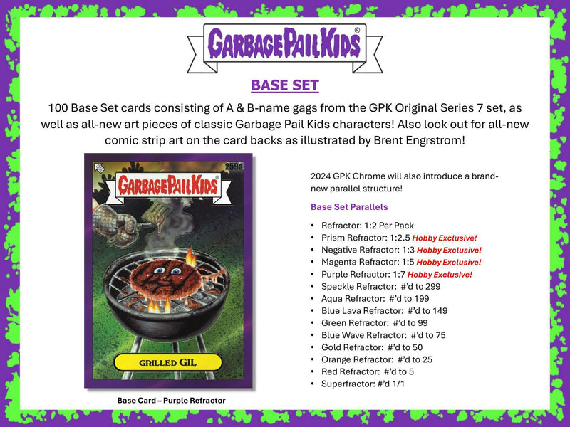 2024 Topps Garbage Pail Kids Chrome Series 7 Hobby Box (Hobby Chase Cards)