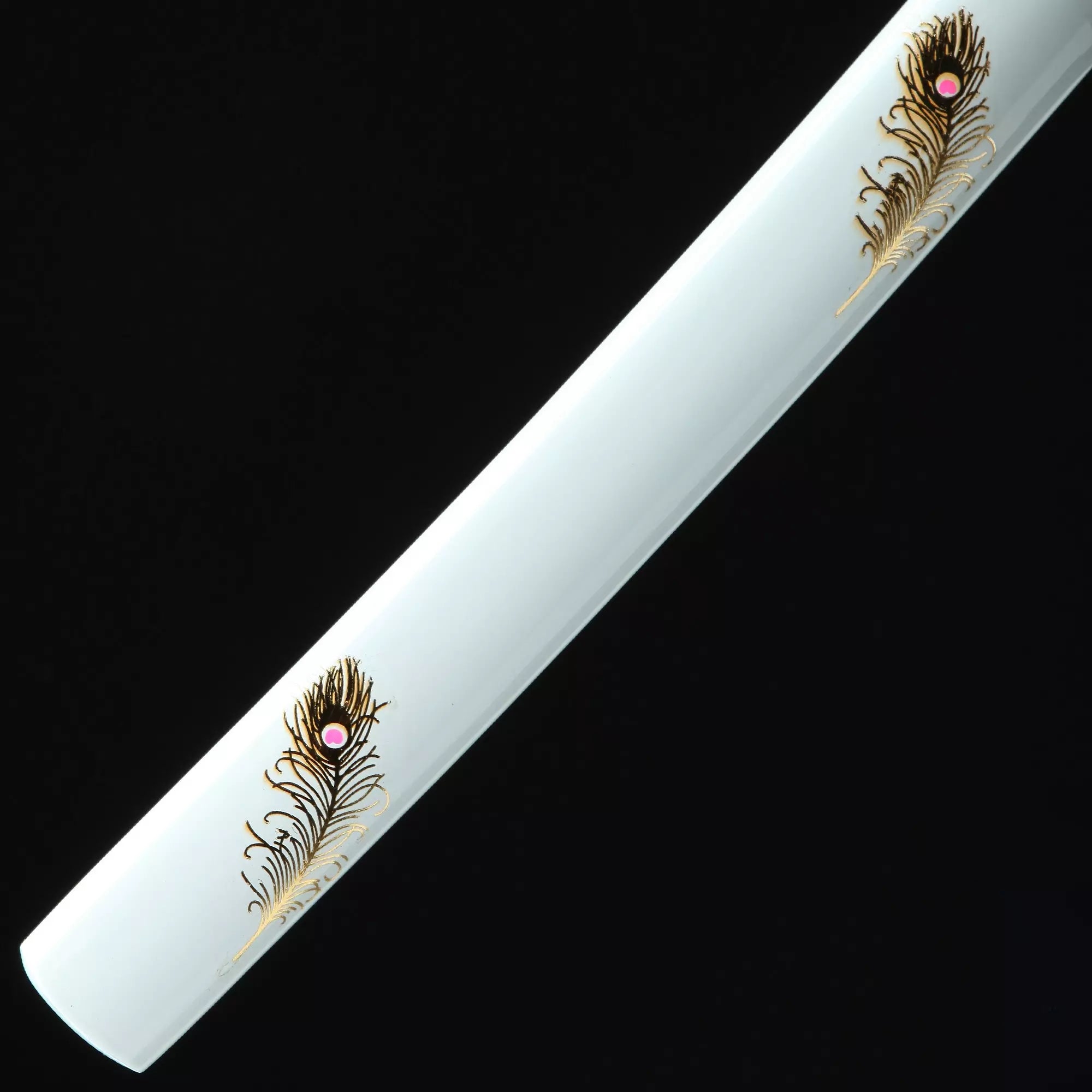 Handmade Japanese Katana Sword 1095 Carbon Steel With White Scabbard
