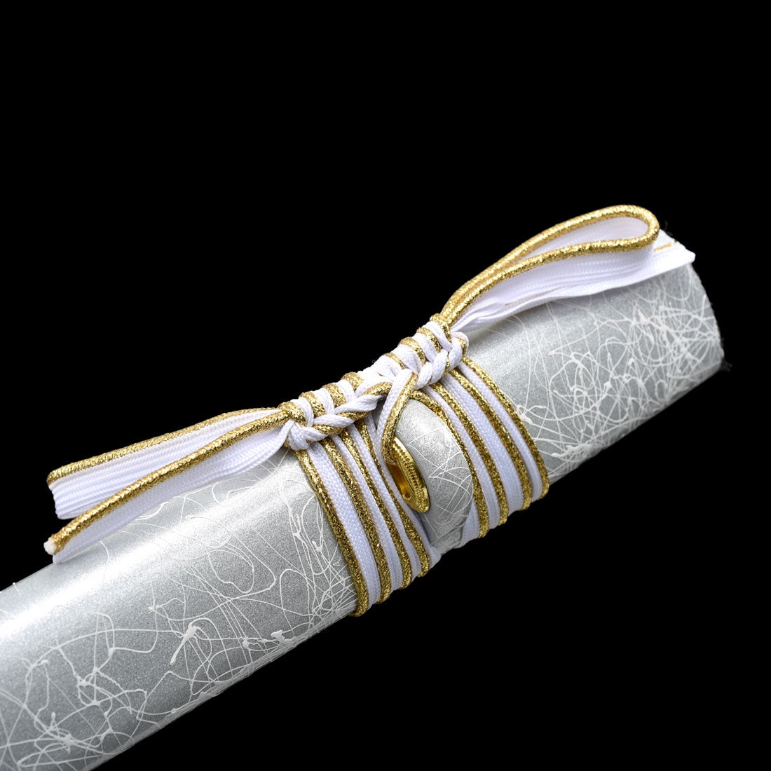 Handmade Japanese Katana Sword With White Blade And Scabbard