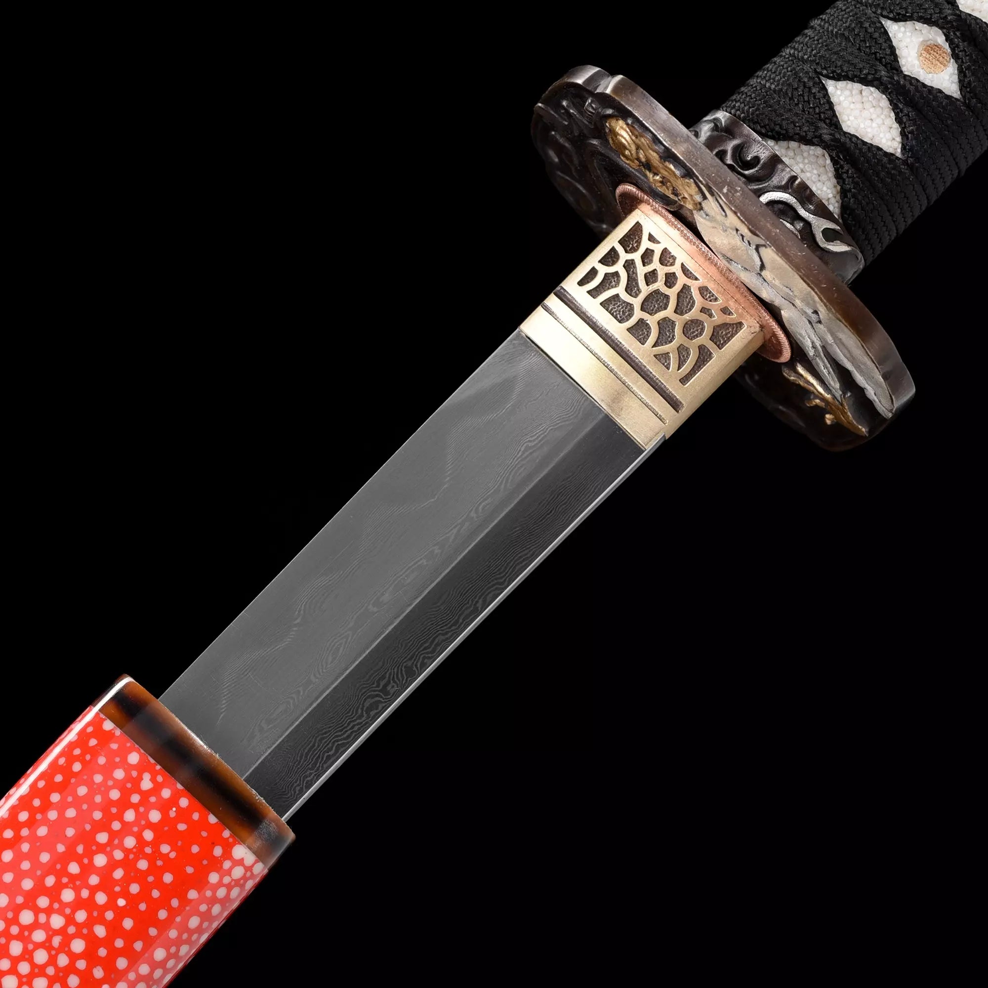 Handmande Real Hamon Japanese Katana Sword Damascus Steel