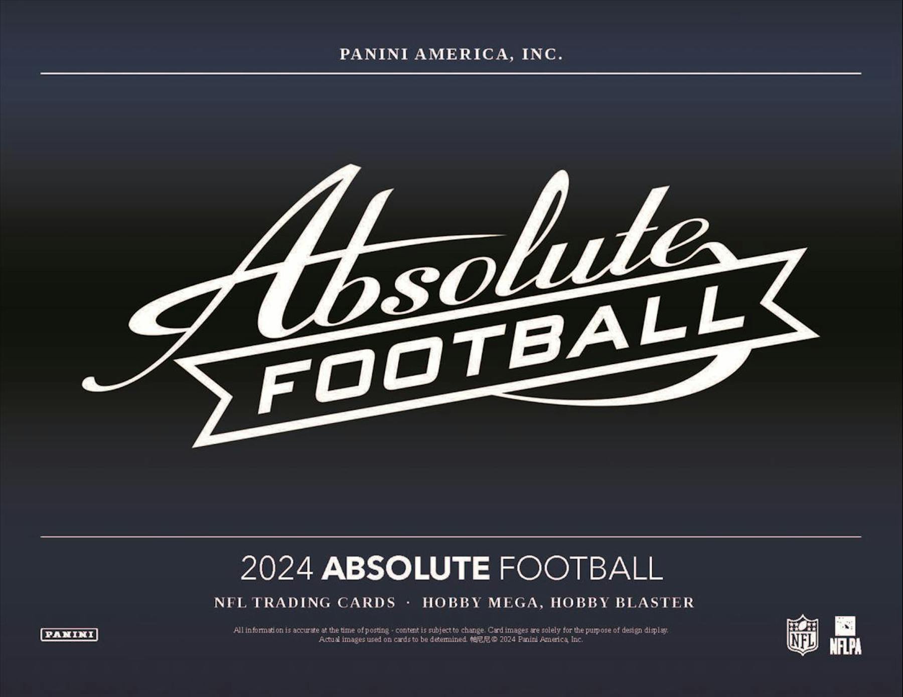Hobby 2024 Panini Absolute Football Mega Box (1 Auto or Mem and Teal Parallels) 42 Cards