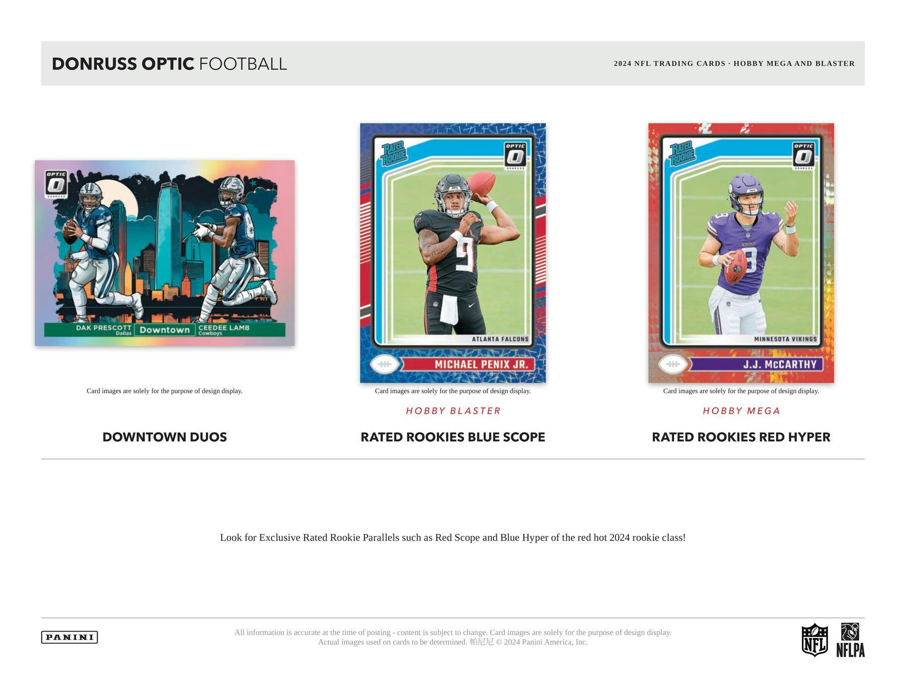 HOBBY 2024 Panini Donruss Optic Football Blaster Box (Blue Scope Parallels) Uptown? or Downtowns? - NFL Blaster