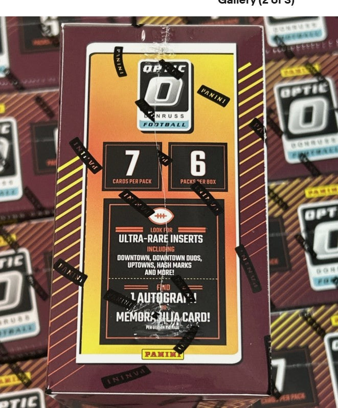 Hobby 2024 Panini Donruss Optic Football Mega Box (Red Hyper Parallels)(1 Auto or Mem) - NFL Mega Box