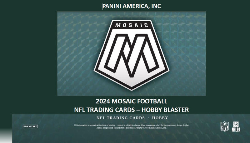 HOBBY 2024 Panini Mosaic NFL Football Blaster Box (1 Exclusive Hobby Red Insert plus Parallels plus Other Prizm Inserts) Blue Box