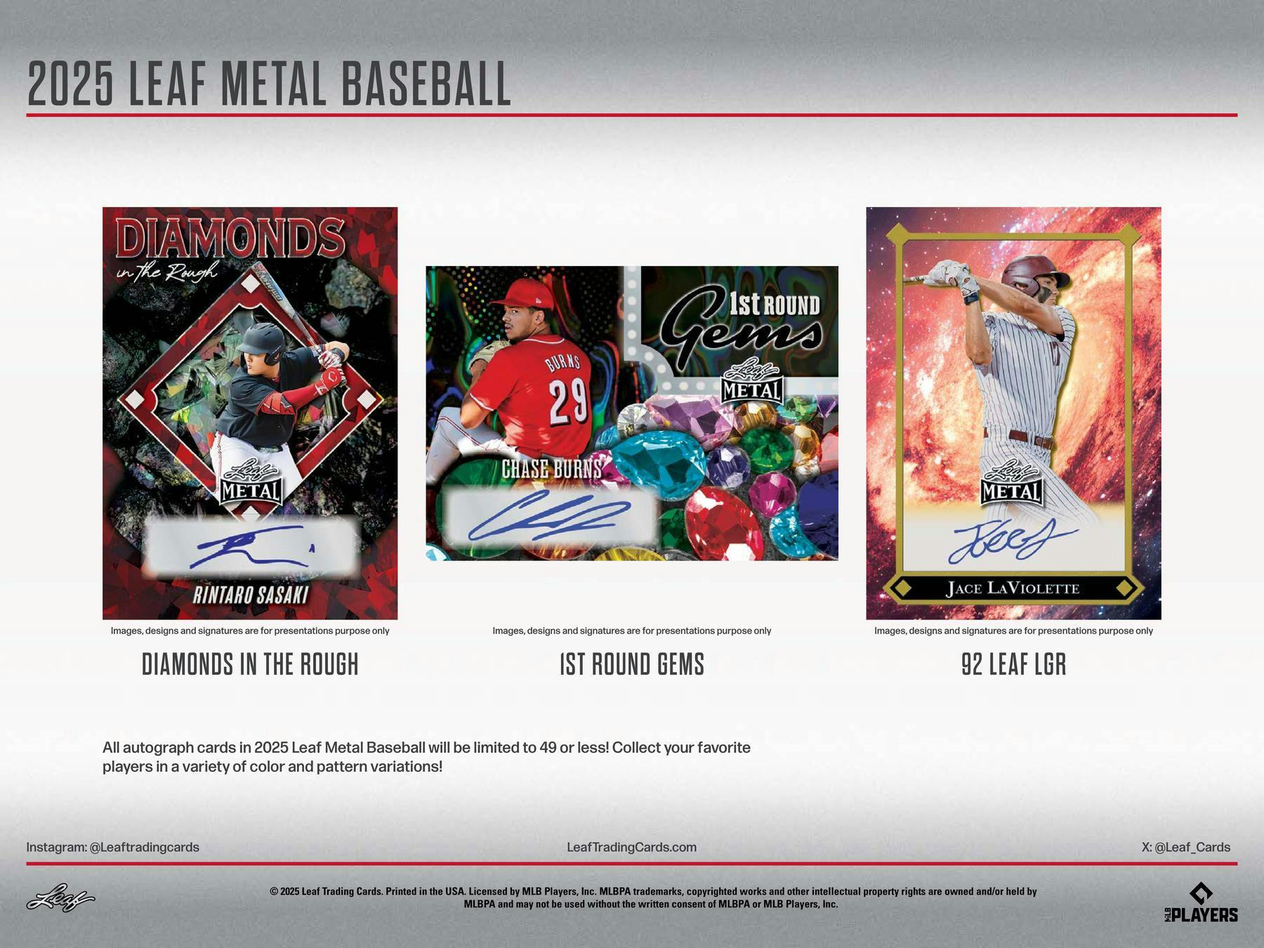 Jumbo 2025 Leaf Metal Baseball Hobby Box (9 Autos) - MLB Hobby Box