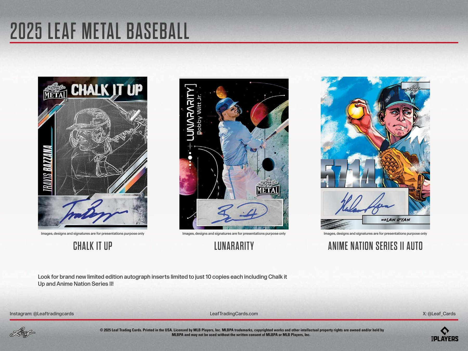 Jumbo 2025 Leaf Metal Baseball Hobby Box (9 Autos)