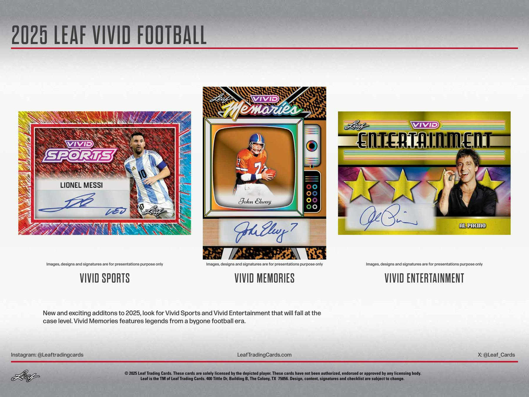 Jumbo 2025 Leaf Vivid Football Hobby Jumbo Box (10 Autographs) Multi-Sport Bonus Autos? - NFL Hobby Box