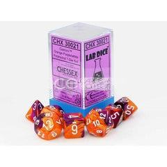 Lab Dice Gemini Orange-Purple/white Polyhedral 7-Die Set CHX30021 - Dice Sets & Games
