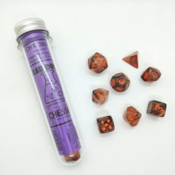 Lab Dice Nebula Copper Matrix/orange Polyhedral 7-Die Set CHX30040 - Dice Sets & Games
