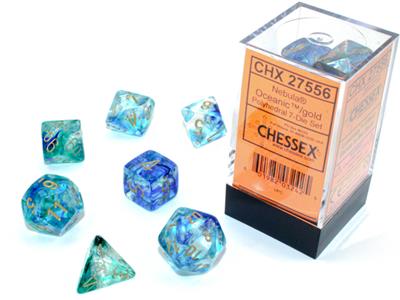 Luminary: Nebula Polyhedral Oceanic/gold 7-Die Set CHX27556 - Dice Sets & Games
