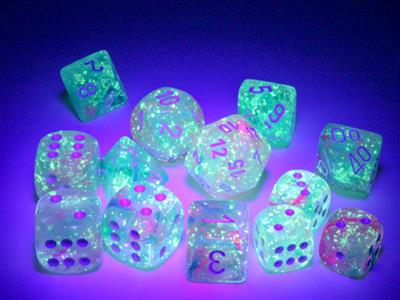 Luminary: Nebula Polyhedral Wisteria/white 7-Die Set CHX27545 - Dice Sets & Games