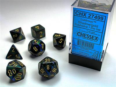 Lustrous: Polyhedral Shadow/gold 7-Die Set CHX27499 - Dice Sets & Games