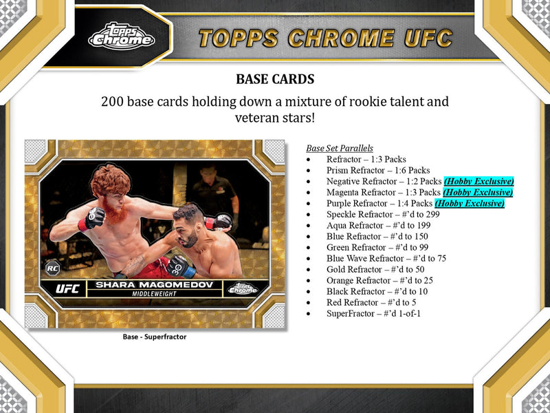 2024 Topps Chrome UFC Hobby Box (2 Autos)