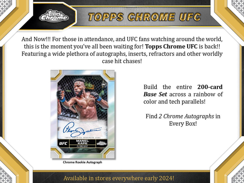 SEALED CASE 2024 Topps Chrome UFC Hobby 12-Box Case 12 Boxes