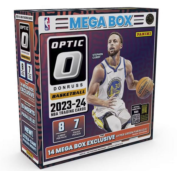 HOBBY 2023/24 Panini Donruss Optic NBA Basketball Mega Box (HYPER GREEN PRIZM Parallels) Curry