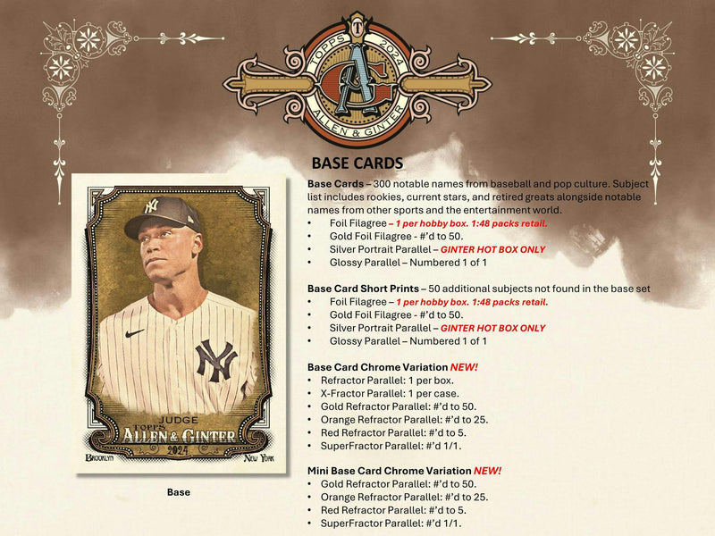 2024 Topps Allen & Ginter Baseball Blaster Box (Look for Gold Parallels)