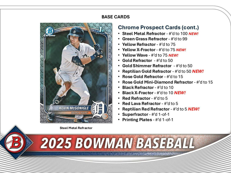 MAY 7TH / One 2025 Bowman Baseball Hobby Jumbo Pack (28 Cards) Pulled Randomly from Hobby Box