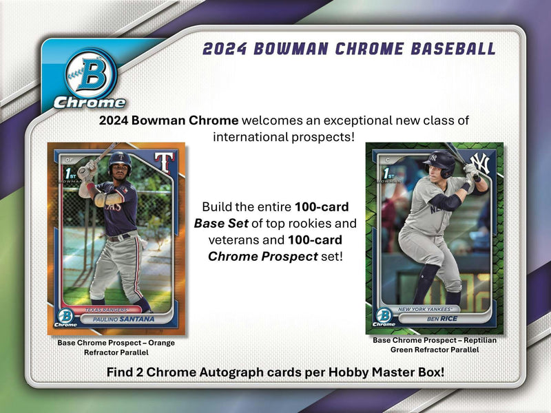 ONE MINI BOX from 2024 Bowman Chrome Baseball Master Hobby Box (1 Mini Boxes / 1 Auto)