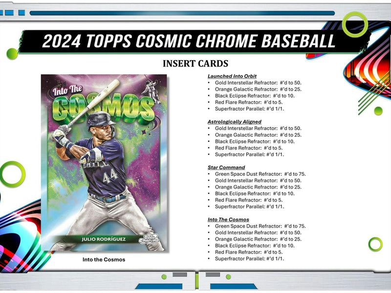 2024 Topps Cosmic Chrome MLB Baseball Hobby Box (Galaxy) Loaded with Rookie Cards!