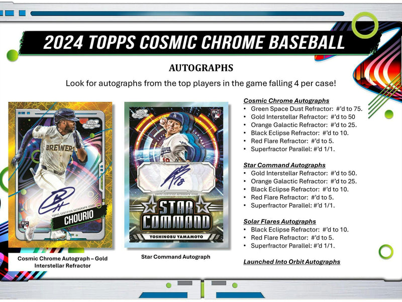 2024 Topps Cosmic Chrome MLB Baseball Hobby Box (Galaxy) Loaded with Rookie Cards!