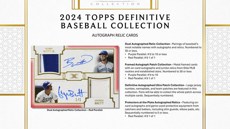 2024 Topps Definitive Collection Baseball Hobby Box (6 Autos and 2 Relics)