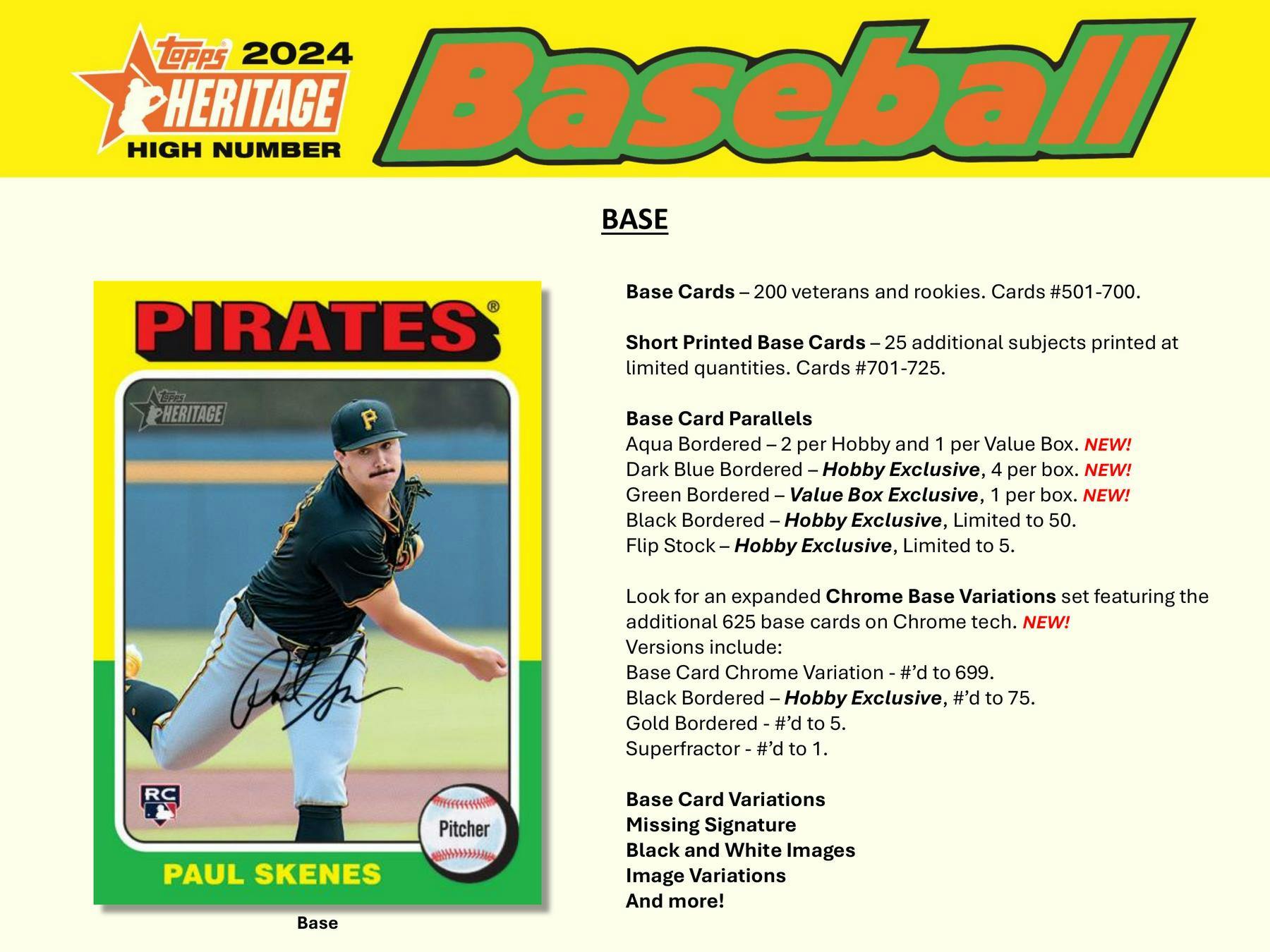 2024 Topps Heritage High Number Baseball Hobby Box (1 Auto or Relic)