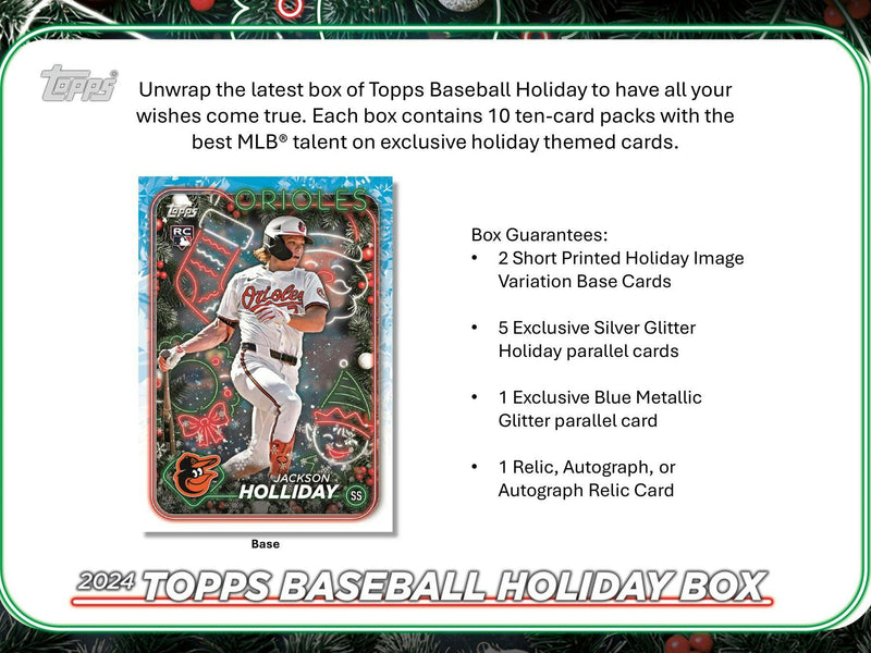 2024 Topps Holiday Baseball Mega Box (One Relic or Autograph)