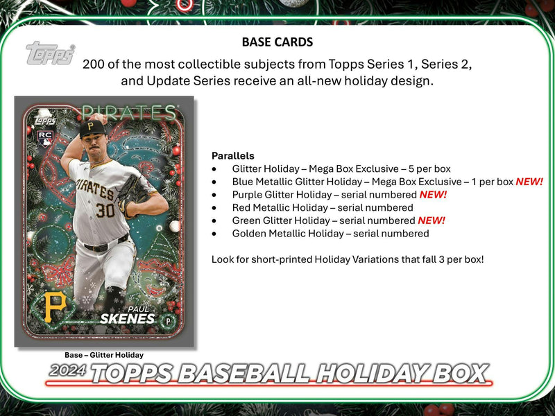 2024 Topps Holiday Baseball Mega Box (One Relic or Autograph)