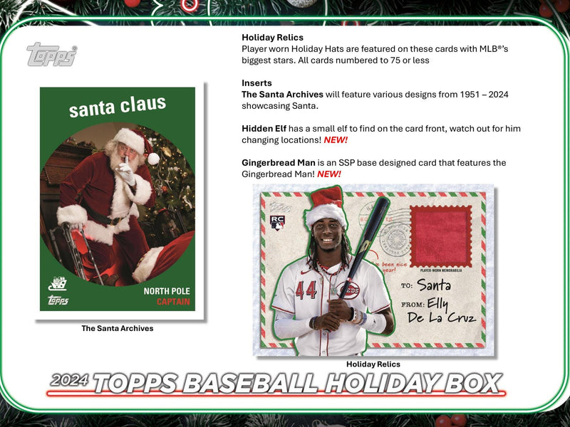 2024 Topps Holiday Baseball Mega Box (One Relic or Autograph)