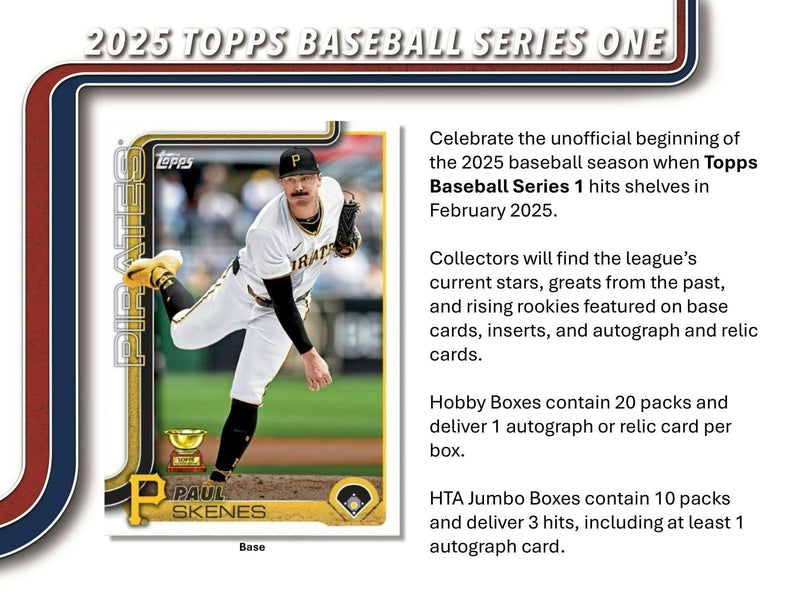 2025 Topps Series 1 MLB Baseball Hobby Jumbo Box (3 Hits / 2 Silver Packs) Feb 12th