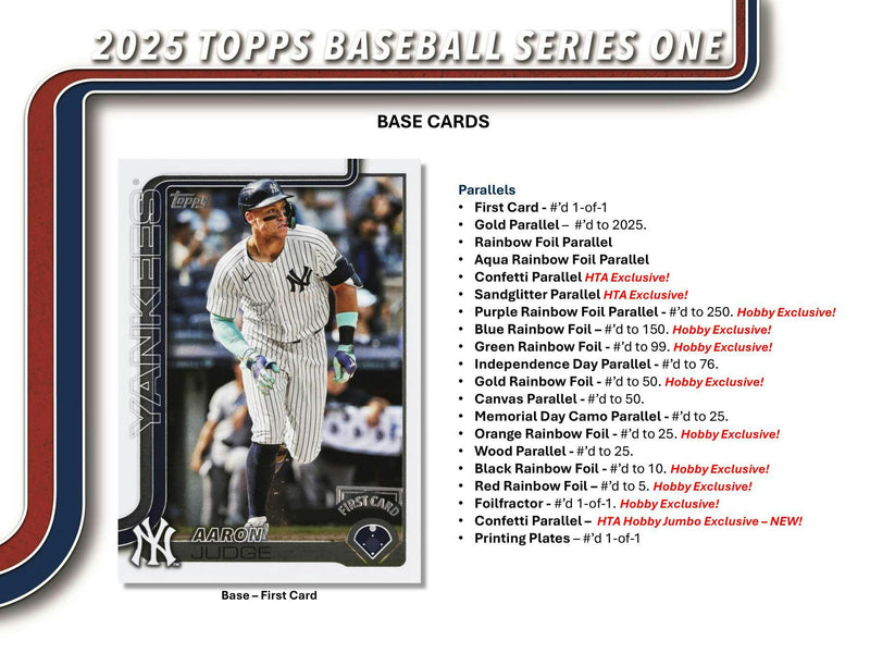 2025 Topps Series 1 MLB Baseball Hobby Jumbo Box (3 Hits / 2 Silver Packs) Feb 12th