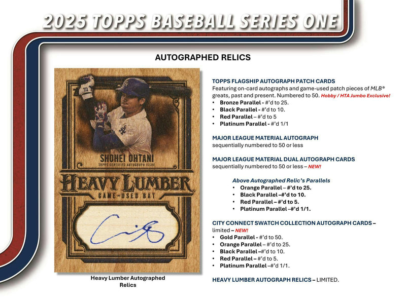 2025 Topps Series 1 MLB Baseball Hobby Jumbo Box (3 Hits / 2 Silver Packs) Feb 12th