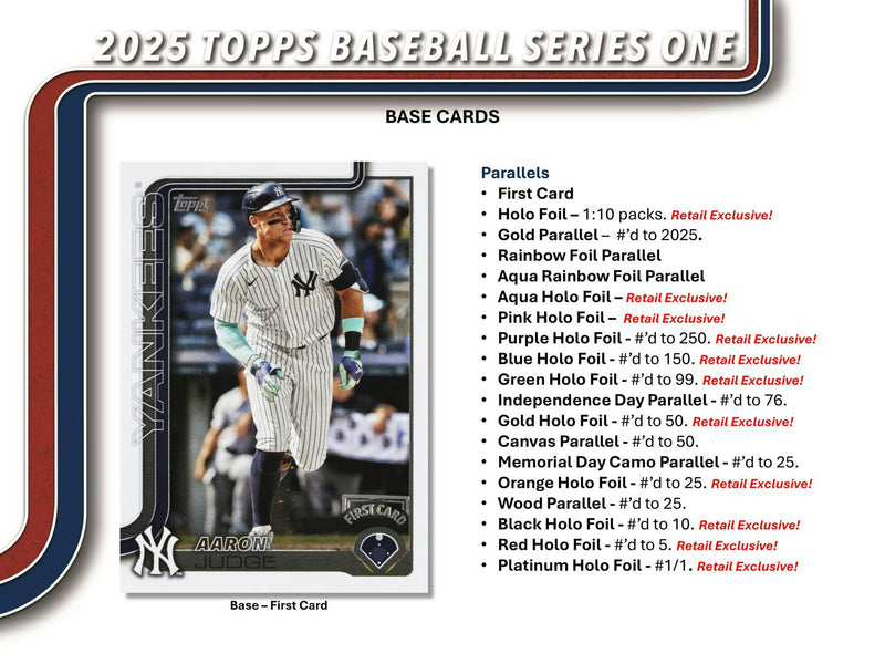 2025 Topps Series 1 Baseball Blaster Box (Holo Parallels)