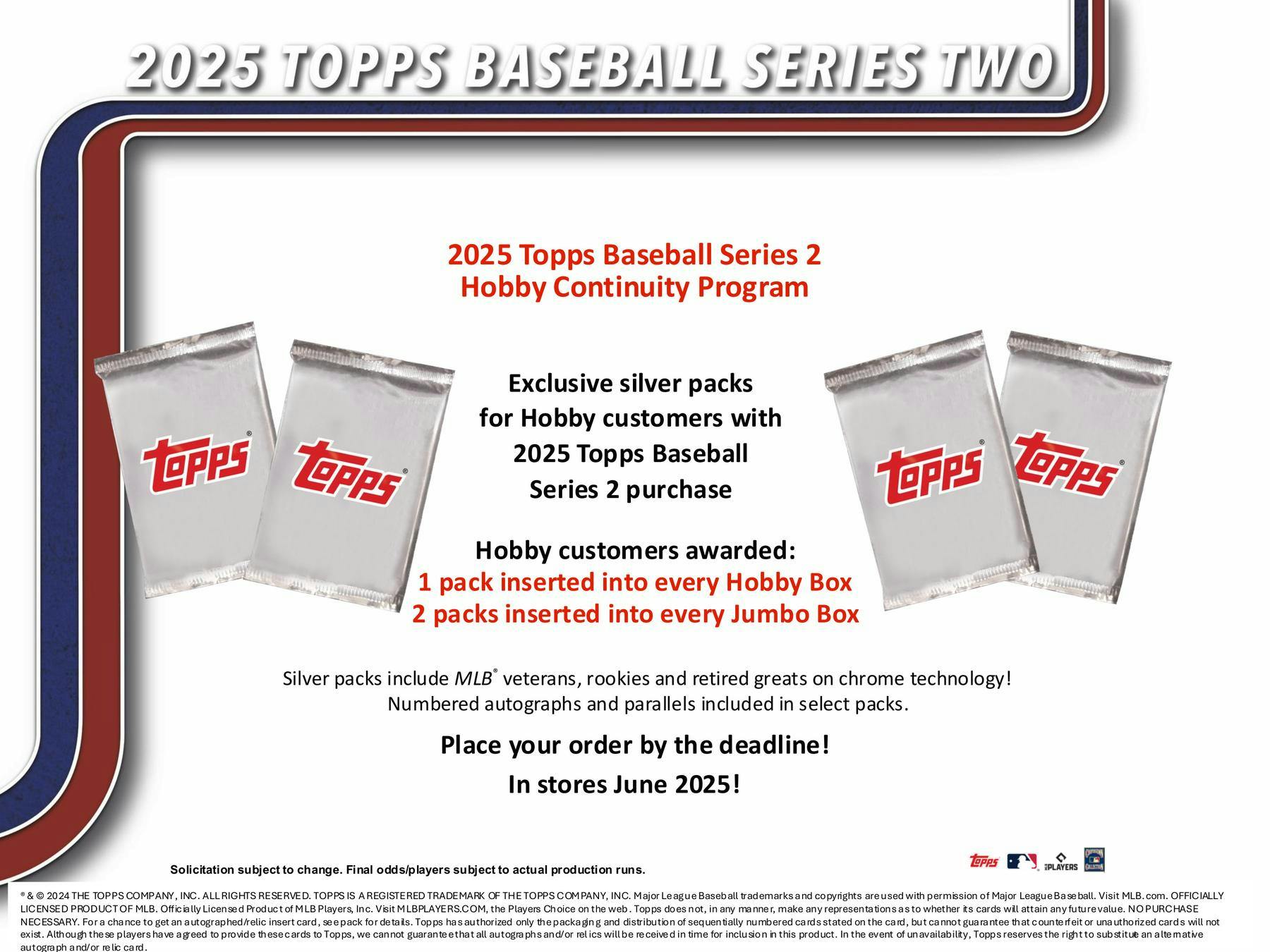 2025 Topps Series 2 MLB Baseball Hobby Jumbo Box  (1 Auto and 2 Relics) June 11th