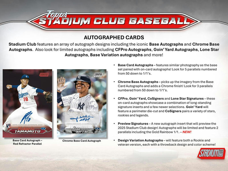 2024 Topps Stadium Club MLB Baseball Hobby Compact Mega Box (1 Auto) Nov 6th