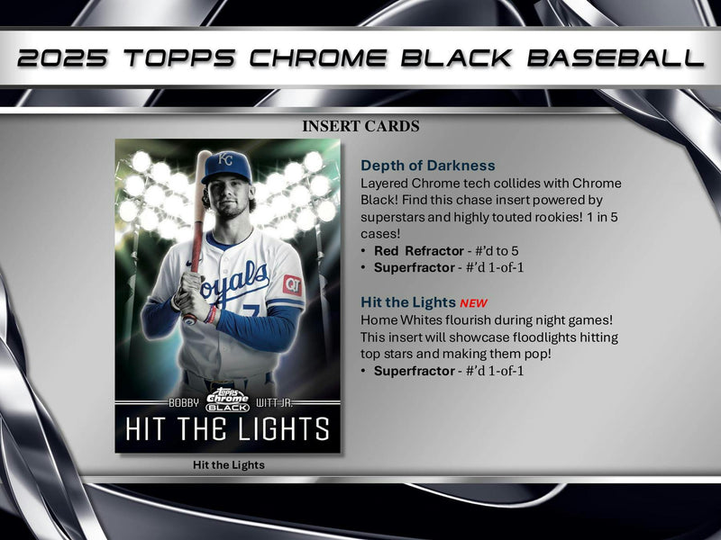 2025 Topps Chrome Black Baseball Hobby Box (1 Auto) April 30th