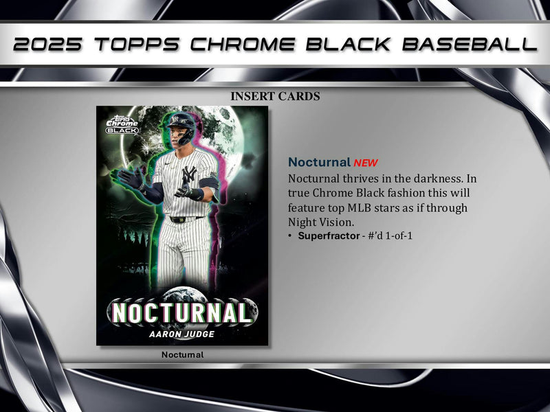 2025 Topps Chrome Black Baseball Hobby Box (1 Auto) April 30th
