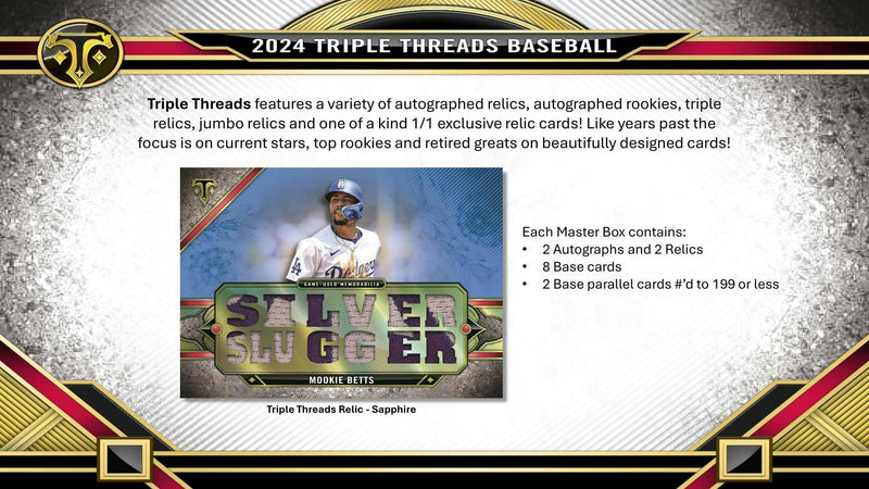 2024 Topps Triple Threads Baseball Hobby Box (Two Autos + Two Relics)