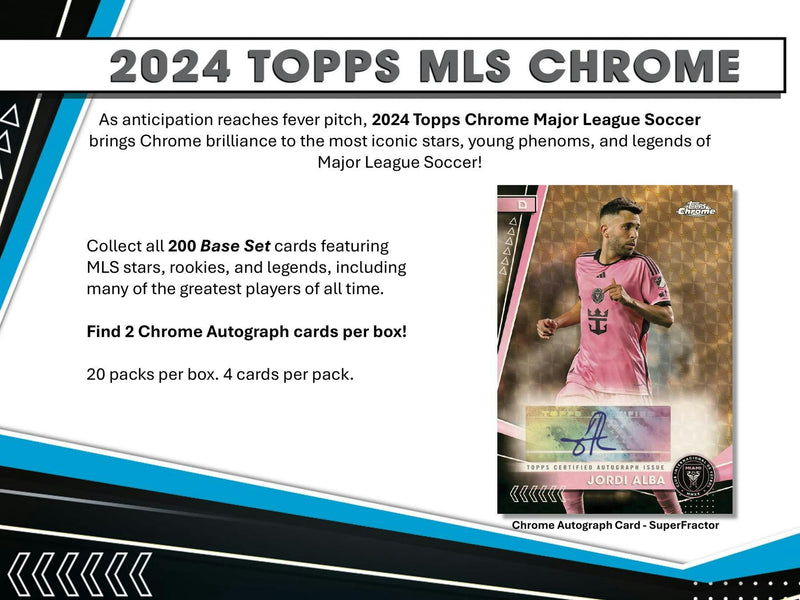 2024 Topps MLS Major League Soccer Chrome Hobby Box (2 Autos)