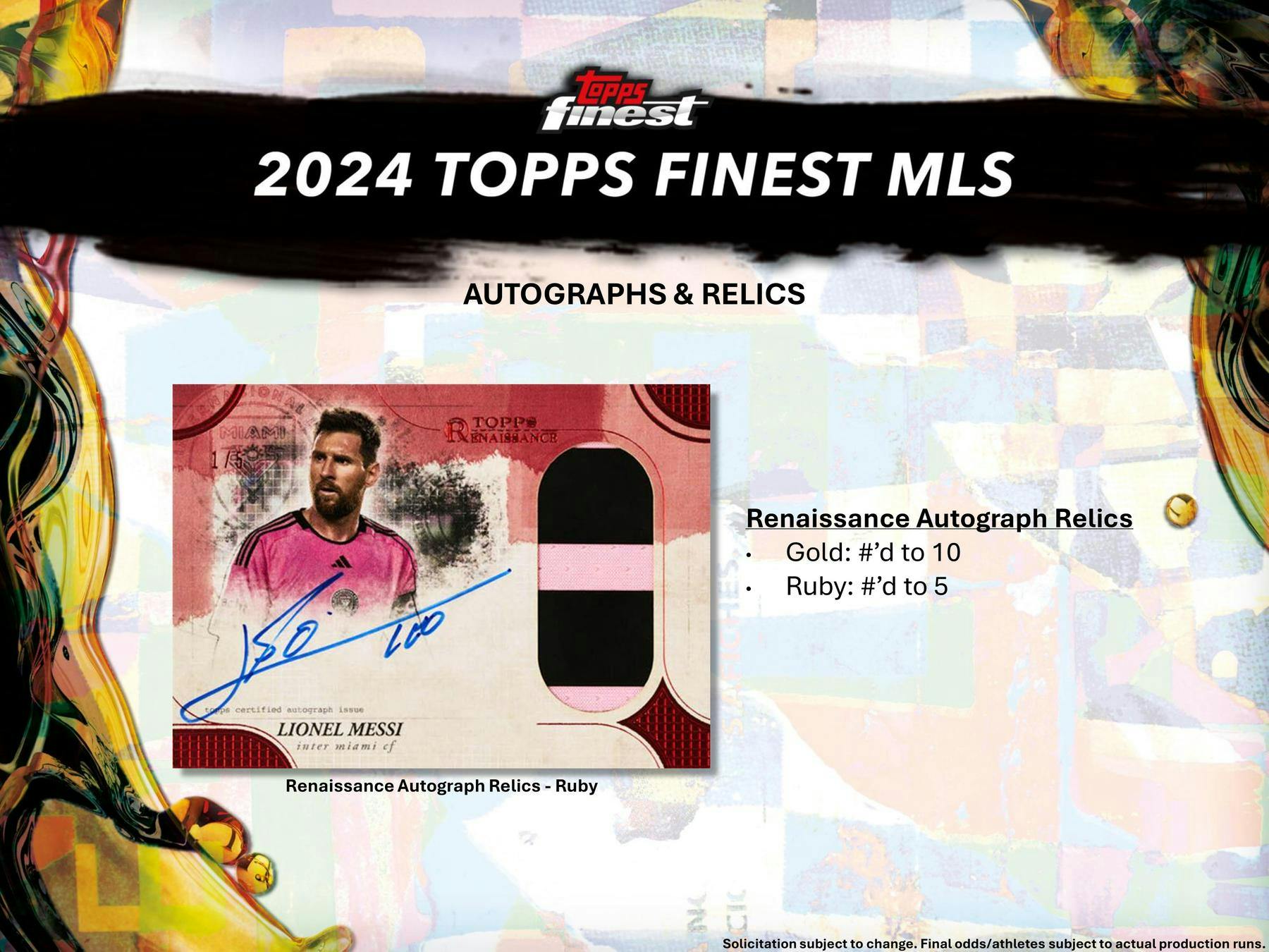 2024 Topps MLS Major League Soccer Finest Soccer Hobby Box (2 Autos) Messi