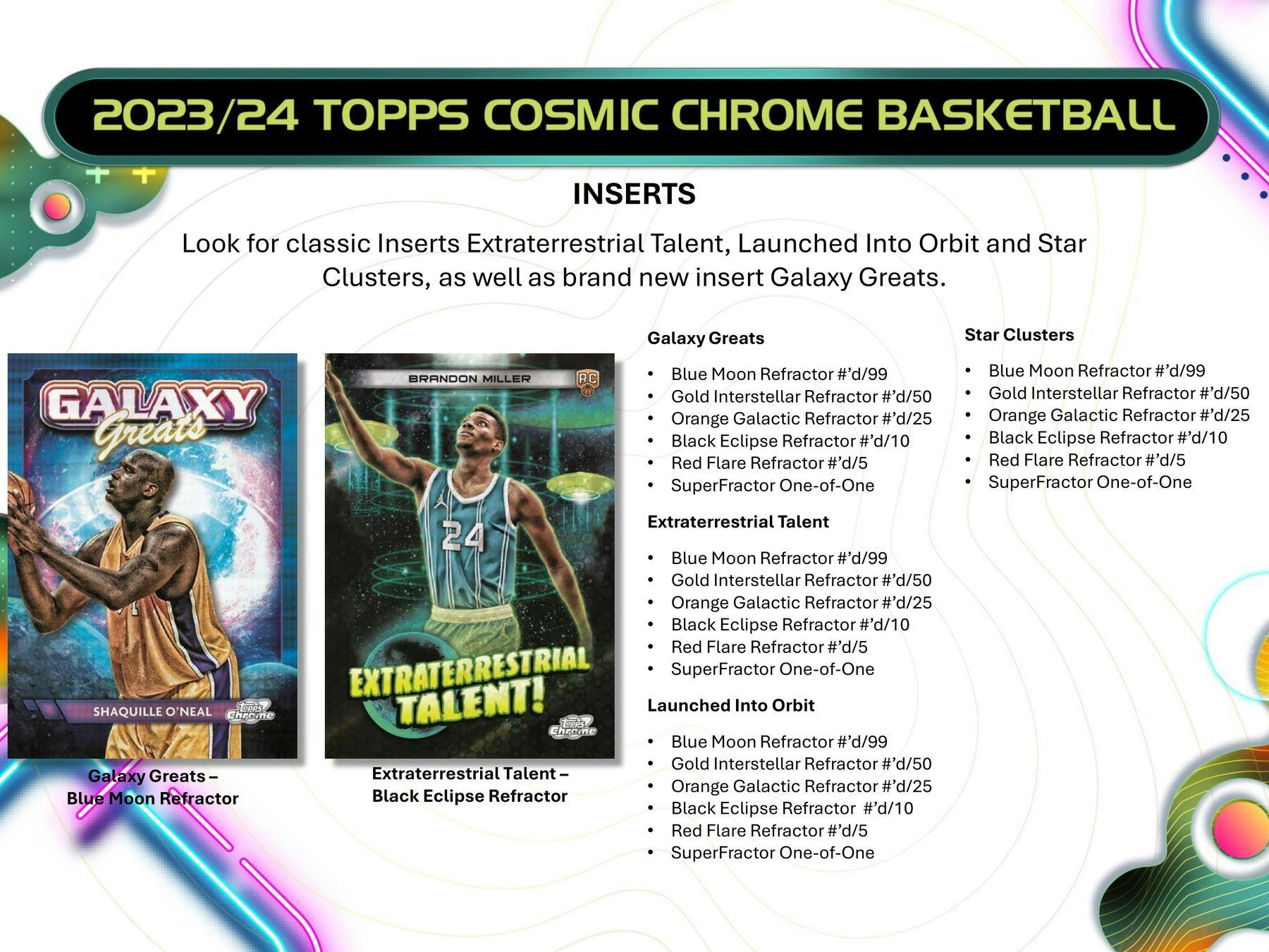 Two Hobby Packs of 2023/24 Topps Cosmic Chrome Basketball