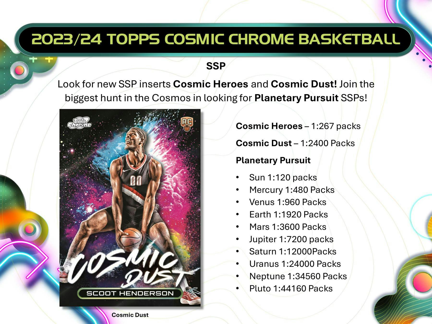 Two Hobby Packs of 2023/24 Topps Cosmic Chrome Basketball