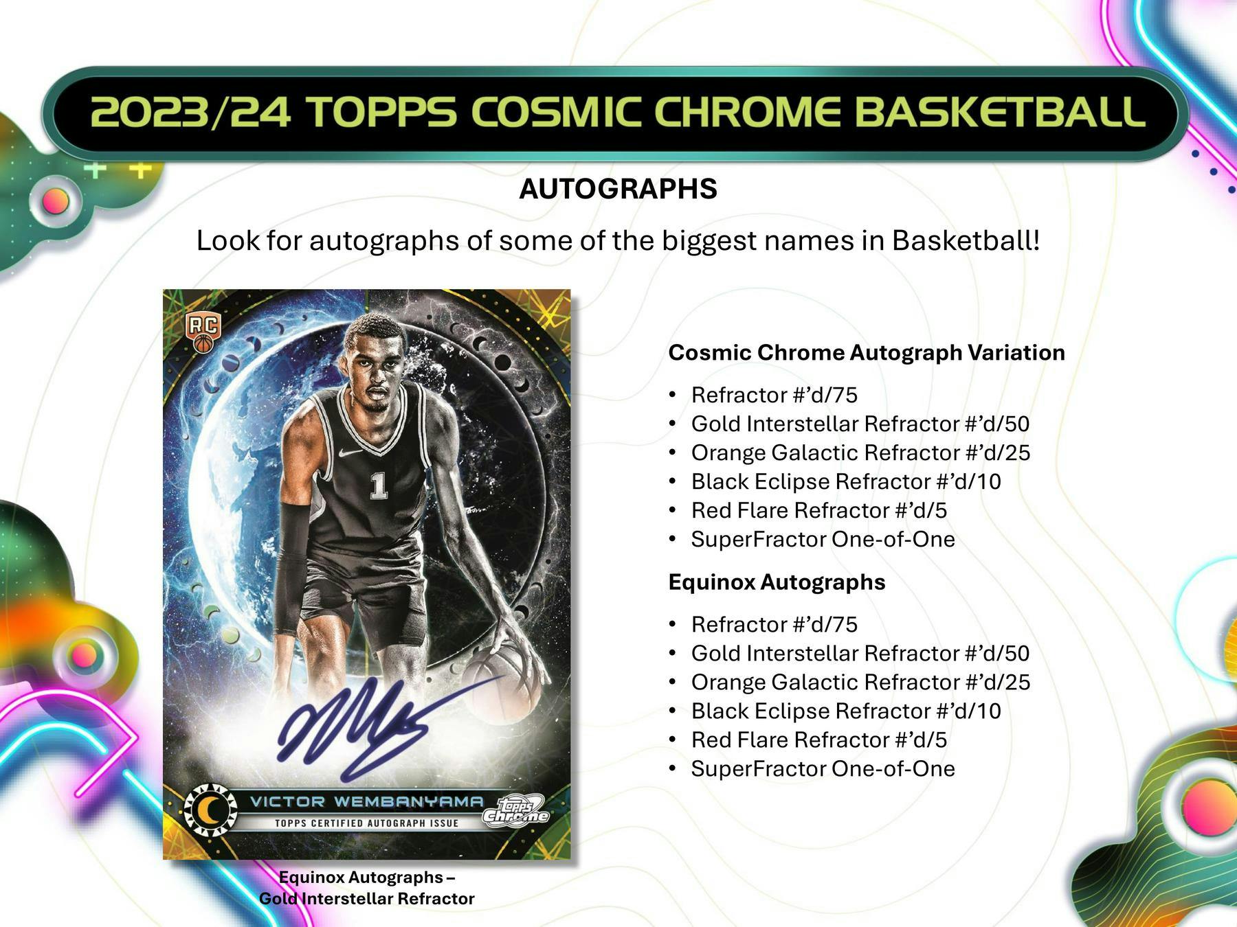 Two Hobby Packs of 2023/24 Topps Cosmic Chrome Basketball