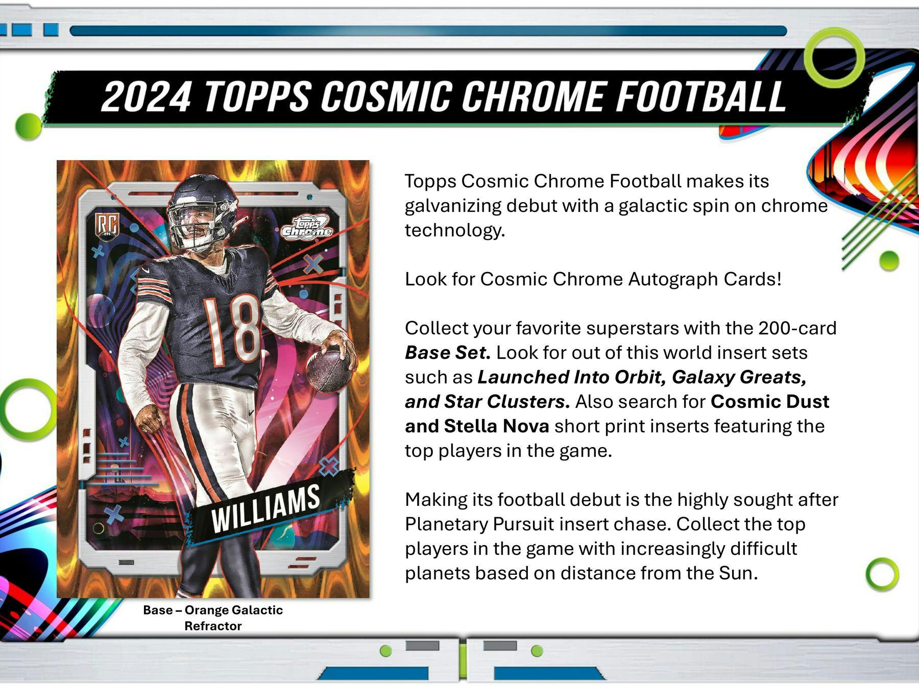 2024 Topps Cosmic Chrome Football Hobby Box (1 Nucleus Refractor)
