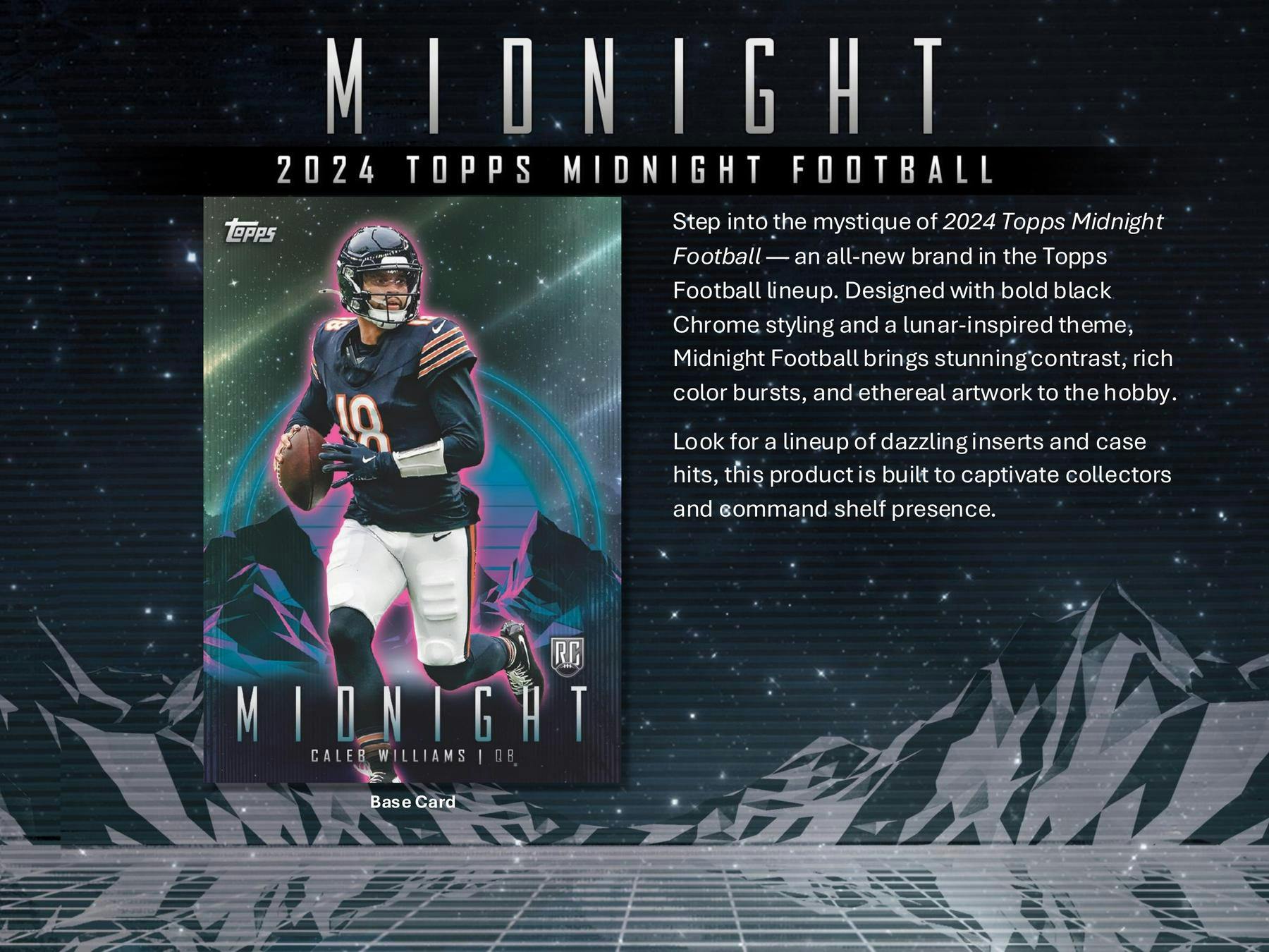2024 Topps Midnight Football Hobby Box (3 Autos) Daniels, Nix, Williams