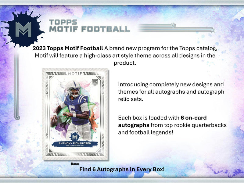 LIMITED 2023 Topps Motif Football Hobby Box (6 Autographs / Box)