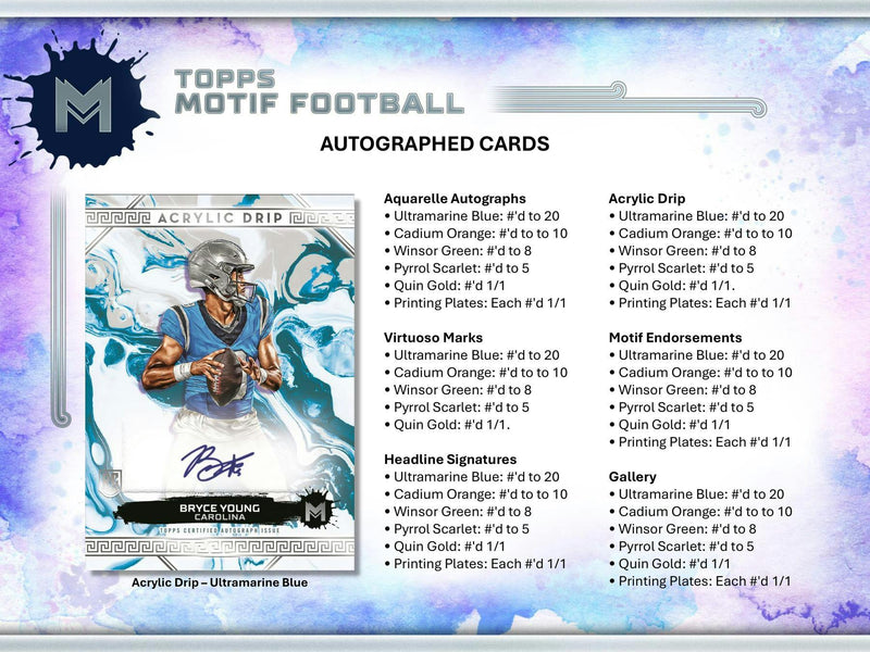 LIMITED 2023 Topps Motif Football Hobby Box (6 Autographs / Box)