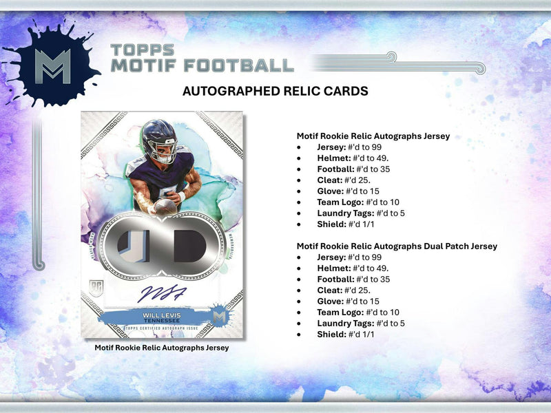 LIMITED 2023 Topps Motif Football Hobby Box (6 Autographs / Box)